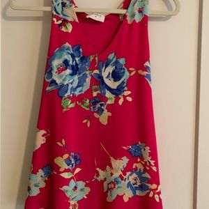 Pink Tank with Floral Details